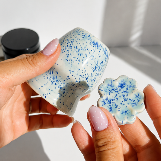 Set Niji Azul: Naoshi + Soporte  para Chashaku