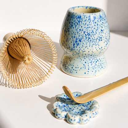 Set Niji Azul: Naoshi + Soporte  para Chashaku
